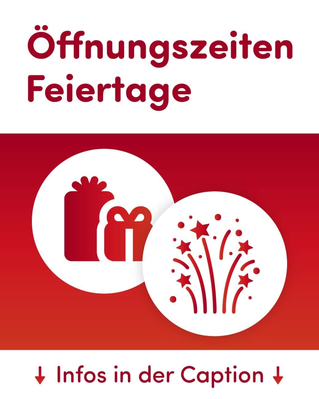 Öffnungszeiten über die Festtage